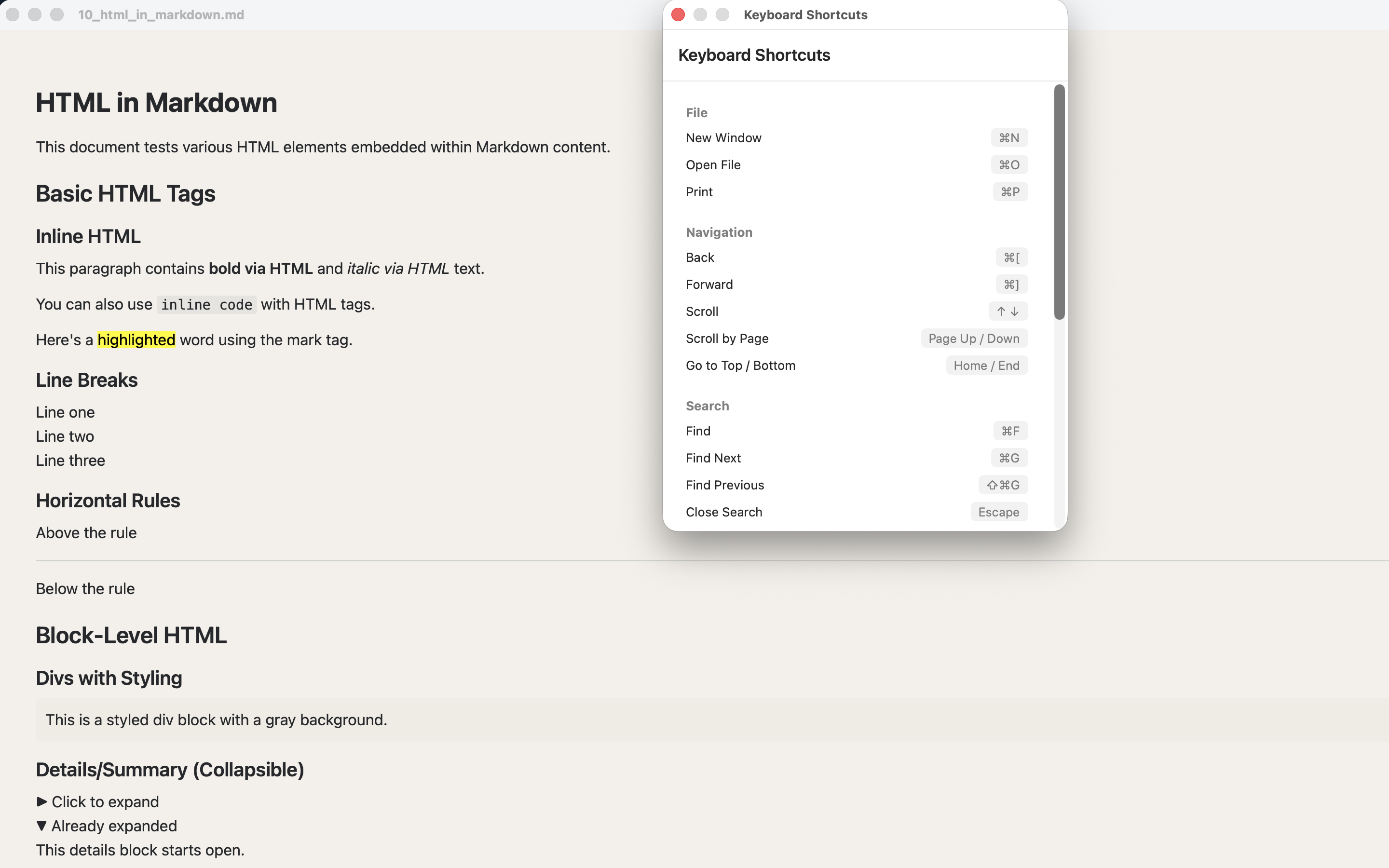 Keyboard shortcuts overlay in Filo